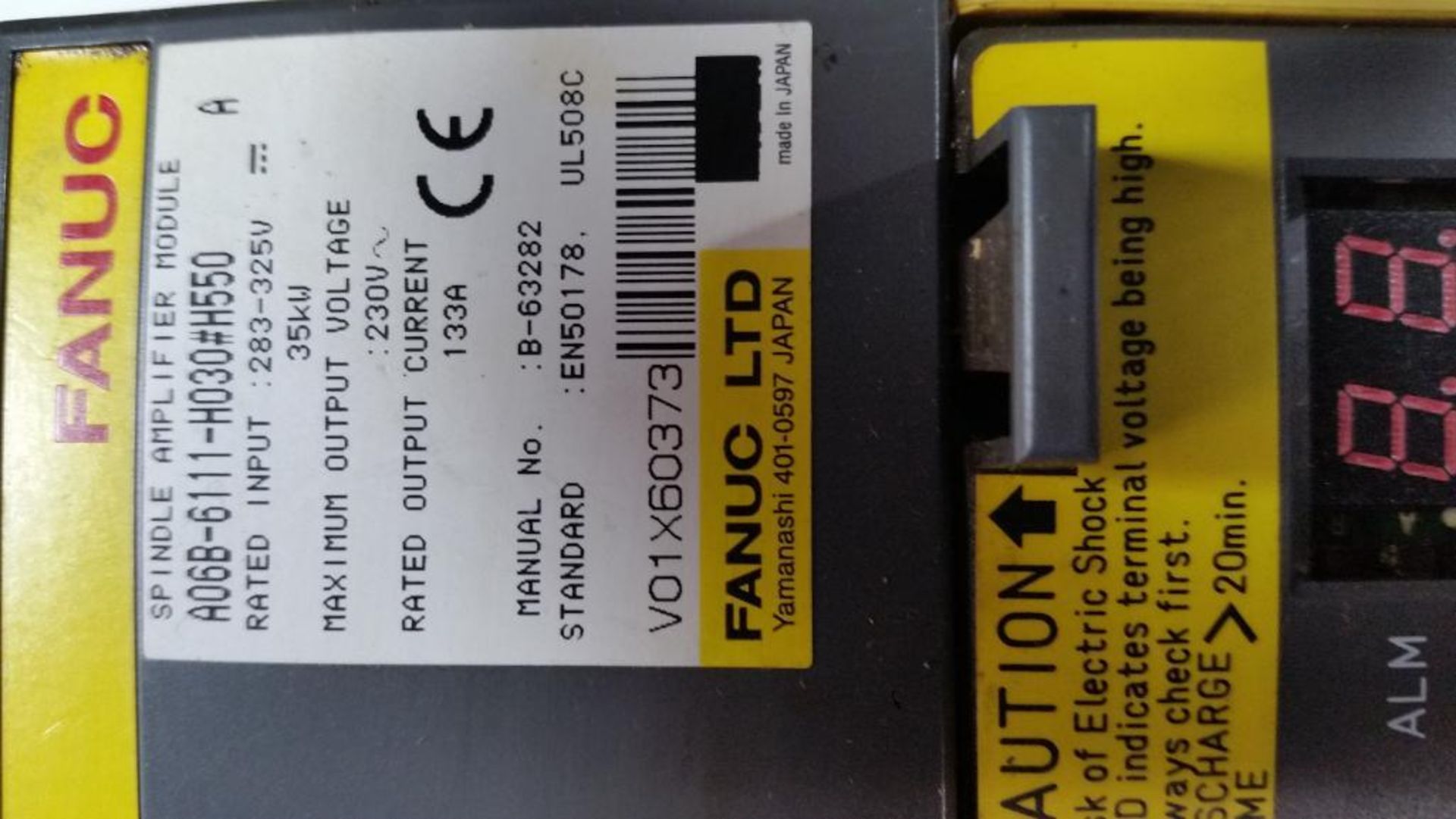 FANUC SPINDLE AMPLIFIER #A06B-6111-H030#H550 - Image 2 of 2