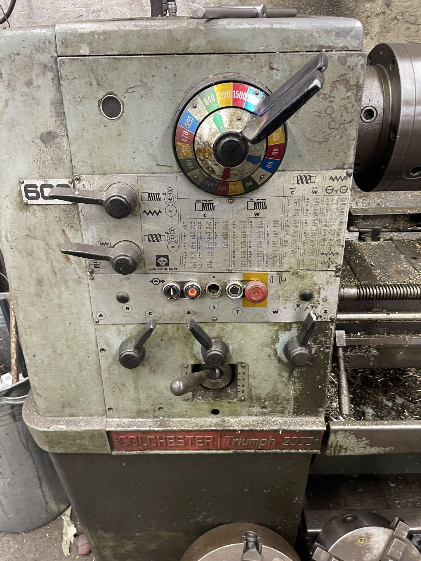 Colchester Triumph 2000 GAP BED LATHE, taper turning, 3 and 4 jaw chucks, fixed steady, approx - Image 4 of 5