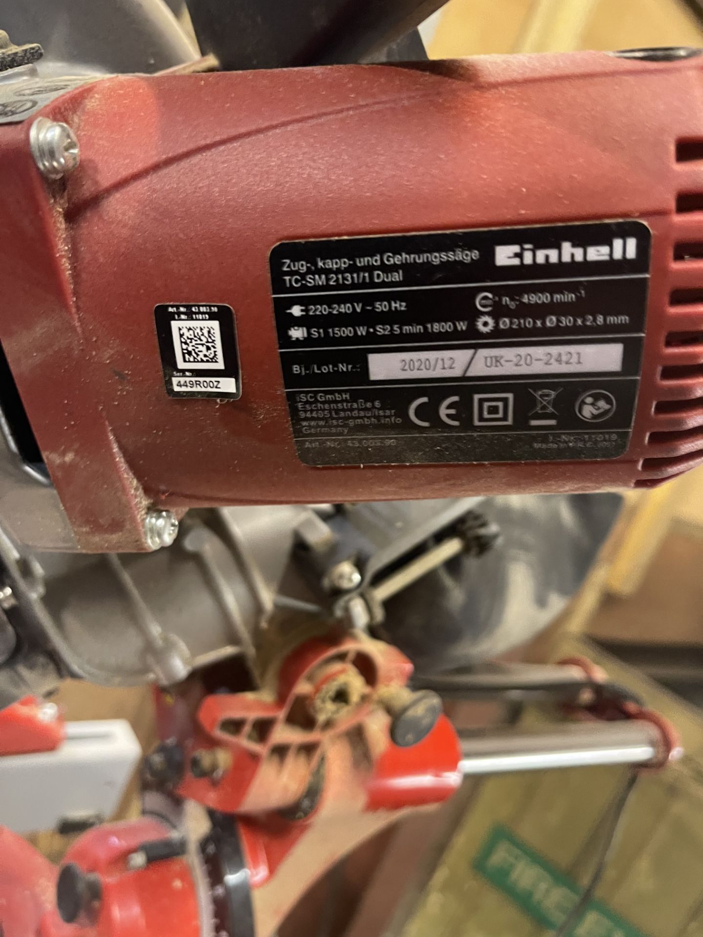 Einhell TC-SM2131/1 240v COMPOUND MITRE SAW with stand - Image 2 of 2