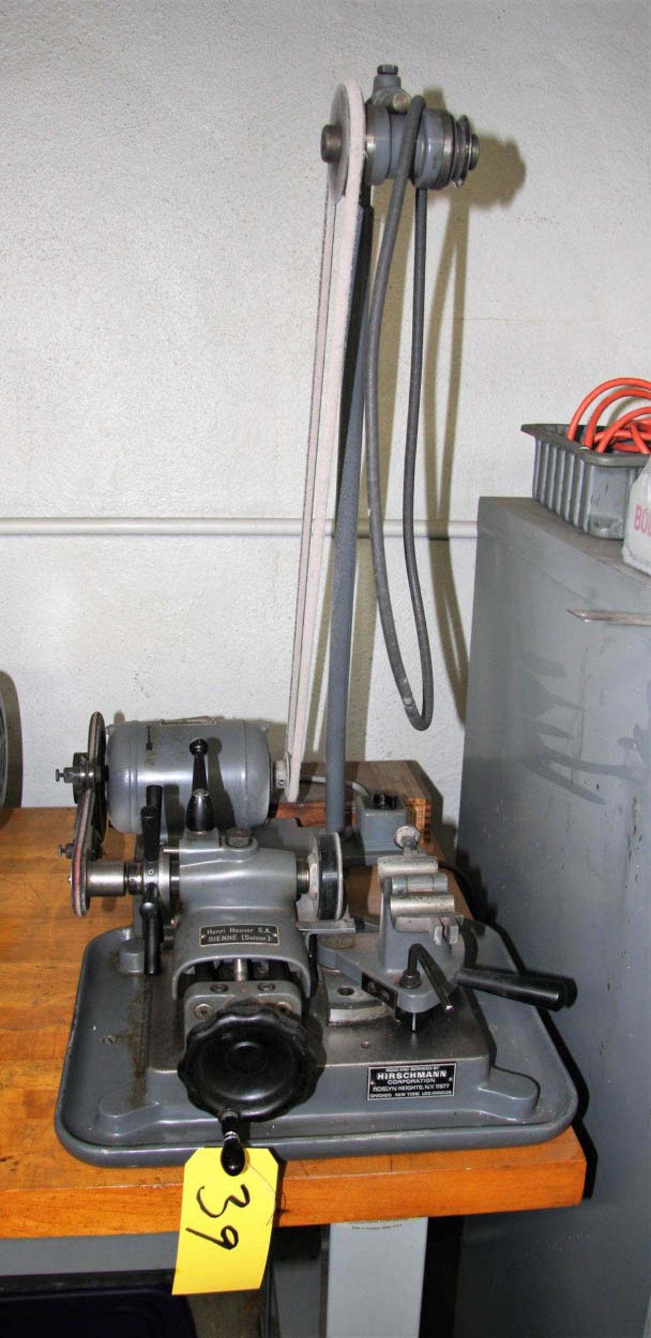 Henry Hauser S.A 3" Carbide Belt Driven Grinding Machine (Located Lower Level)