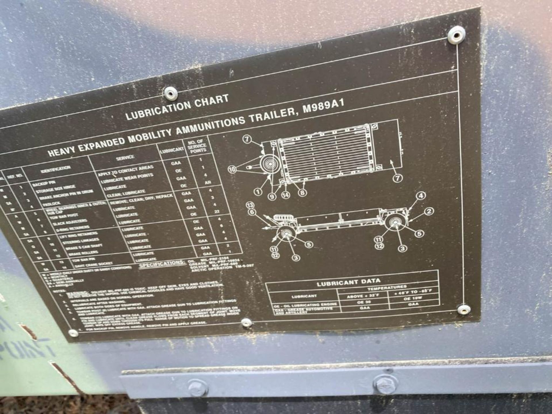 M989A1 Heavy Expanded Mobile Ammunition Off-Road Trailer, Wagon Type - Image 10 of 12
