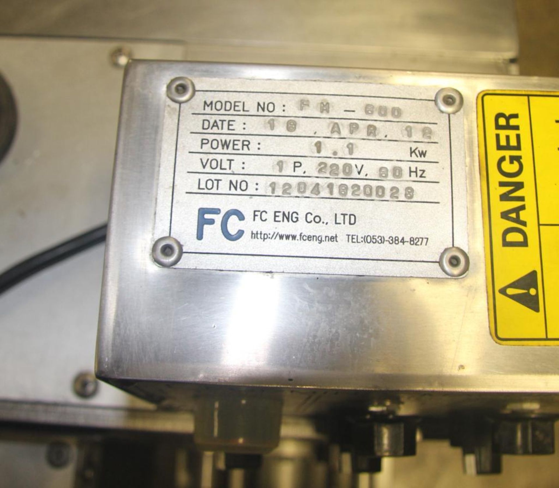 FC Engineering, FM-600, Dumpling Forming Machine, 1.1 KW With 5" X 48" Belt Conveyor - Image 5 of 7
