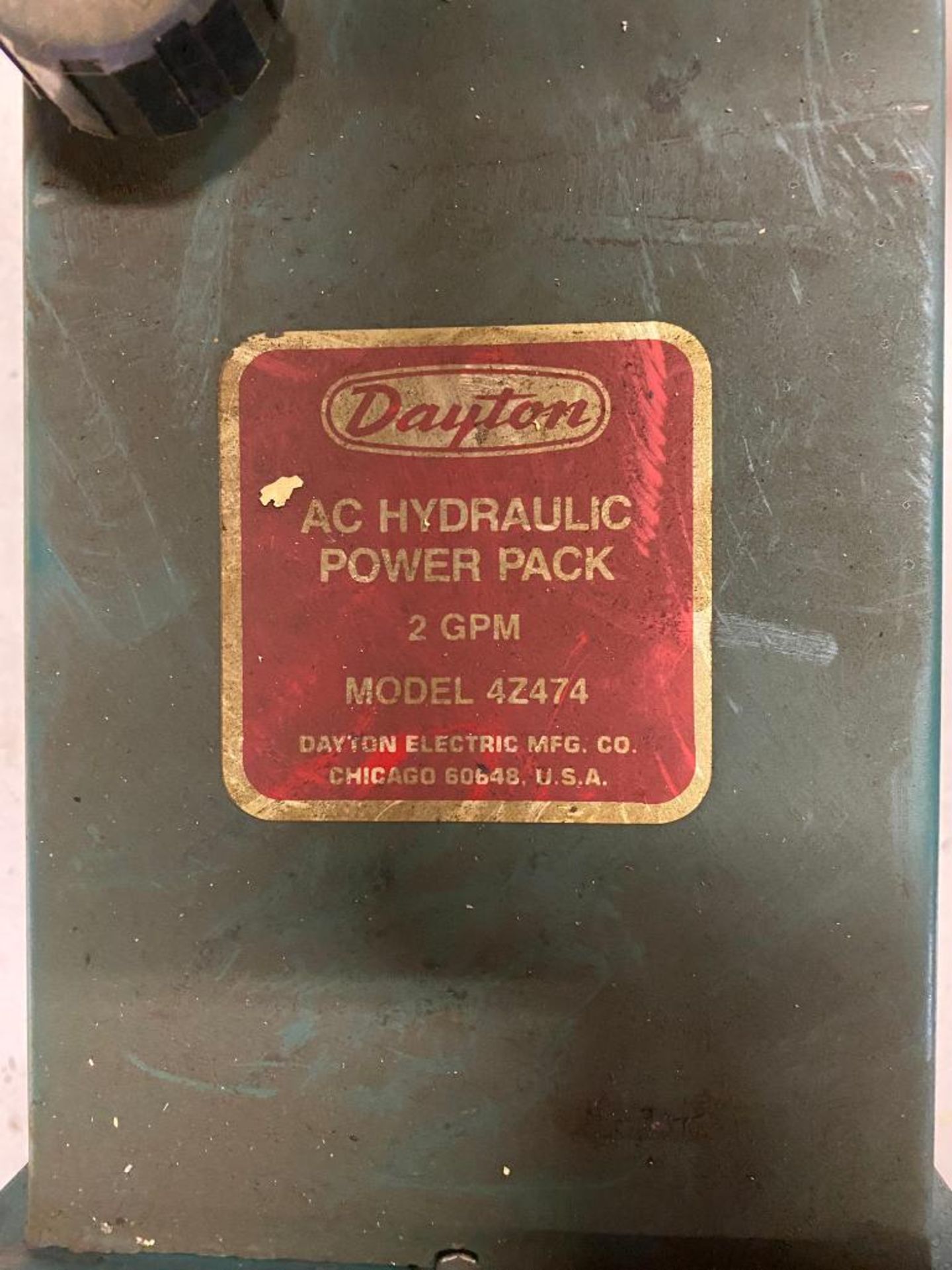 Dayton Model 4Z474 AC Hydraulic Power Pack - Image 2 of 3