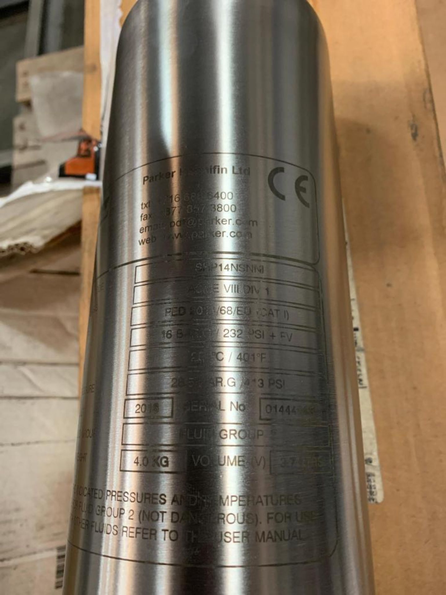 Parker Hannifin Model SHP14NSNNI Stainless Steel Compressed Air Particulate Filter 2016 - Image 2 of 4