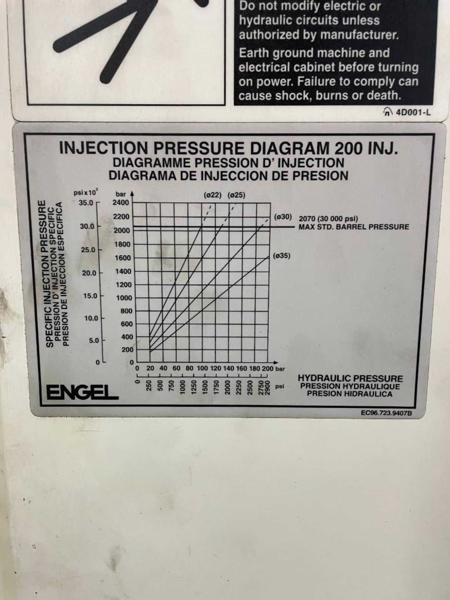 Engel 90 Ton 5.8 oz. Rotary Platen Vertical Injection Molding Machine, 90VV Model ES200/90VROTL - Image 7 of 10