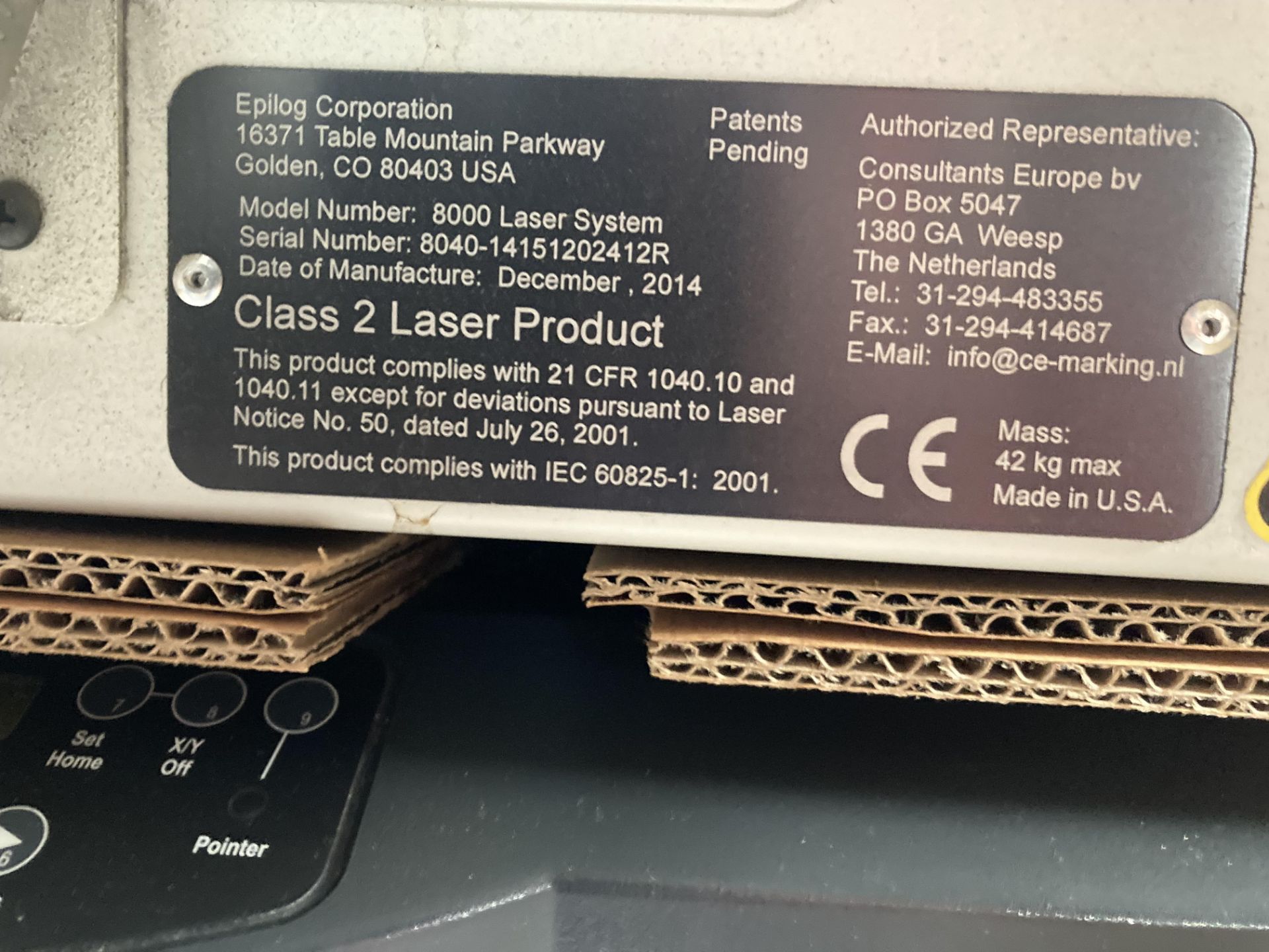 Epilog 8000 Mini Laser System new in 2014 (2) Units on skid - Image 2 of 4