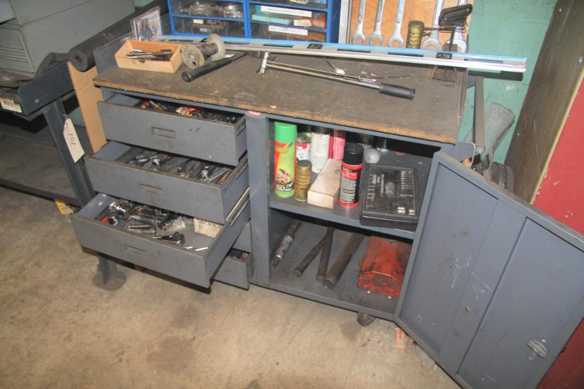 Rolling Tool Cart With 5-Drawers And Contents