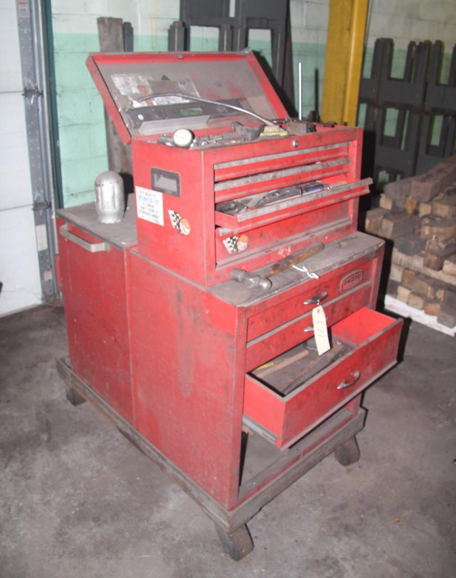 (3) Tool Boxes Mounted On Dolley, With Contents