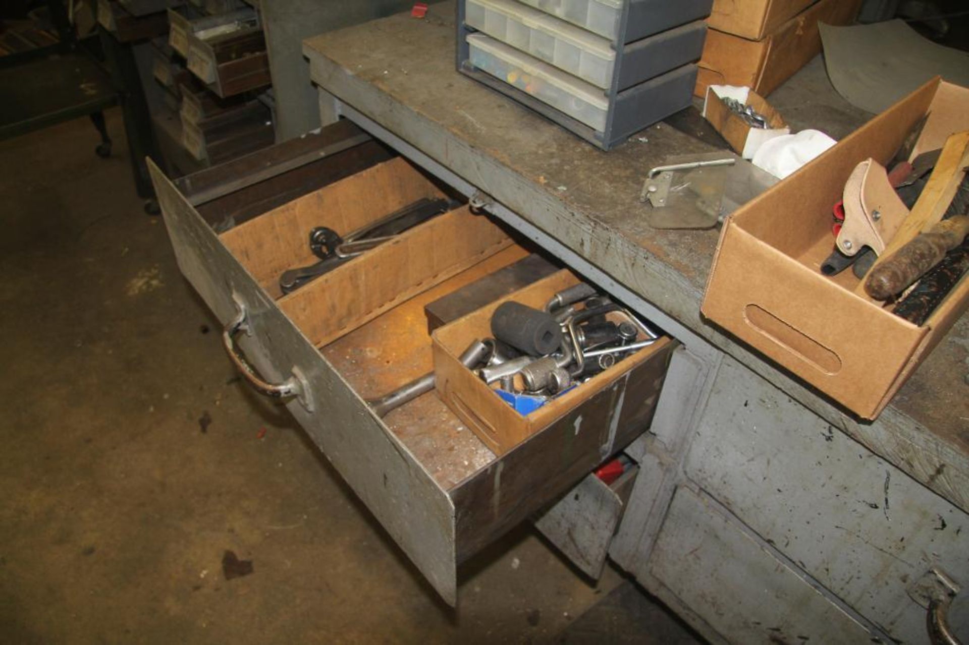 Workbench With 4" Chas. Parker Bench Vise And Contents - Image 3 of 3