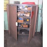 Heavy Duty 2-Door Steel Cabinet And Contents