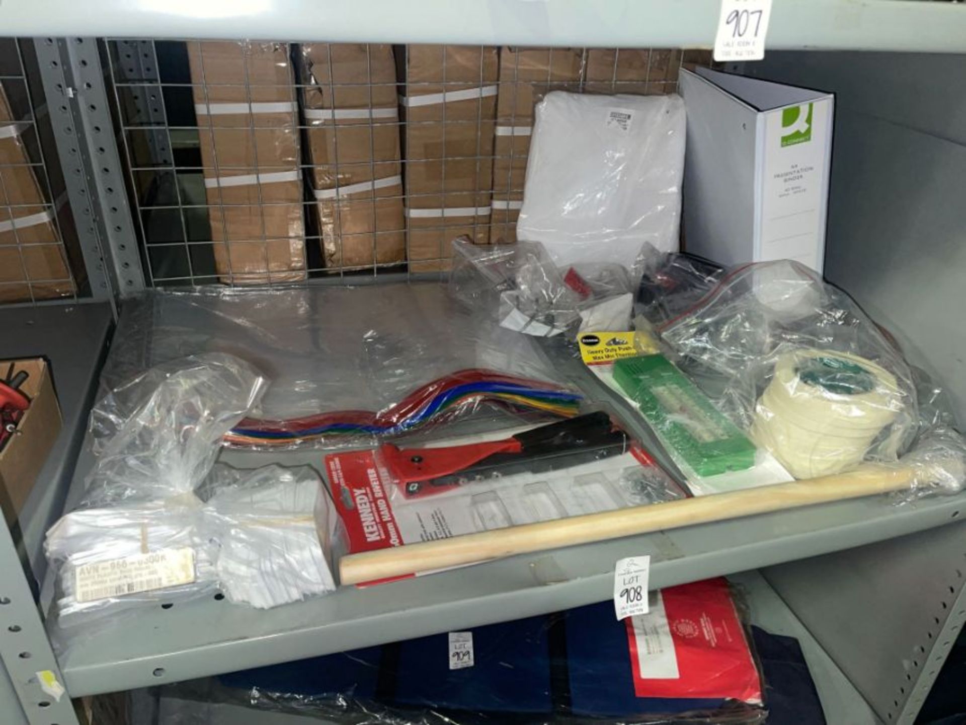 FULL SHELF OF STATIONERY ITEMS