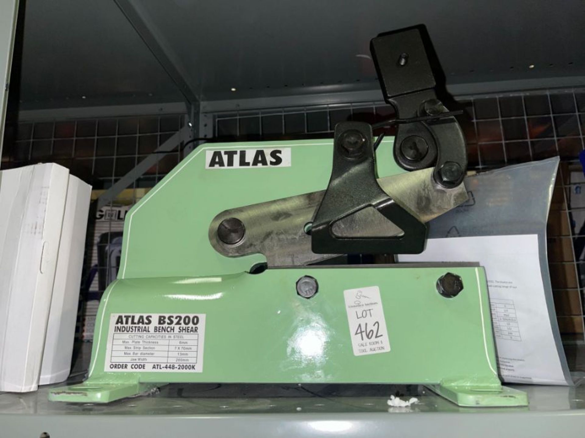 ATLAS BS200 INDUSTRIAL BENCH SHEAR