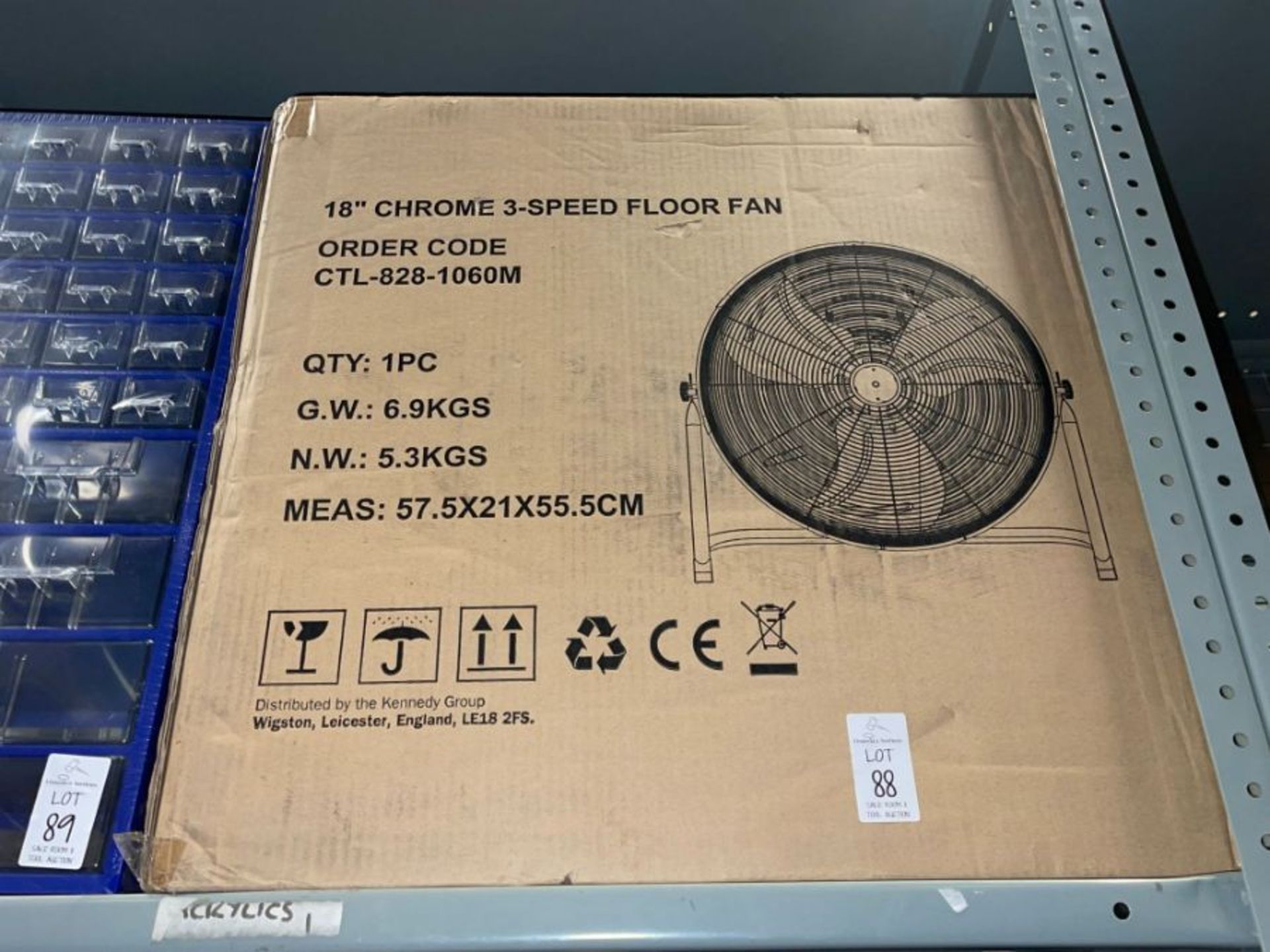 KENNEDY 18" CHROME 3-SPEED FLOOR FAN