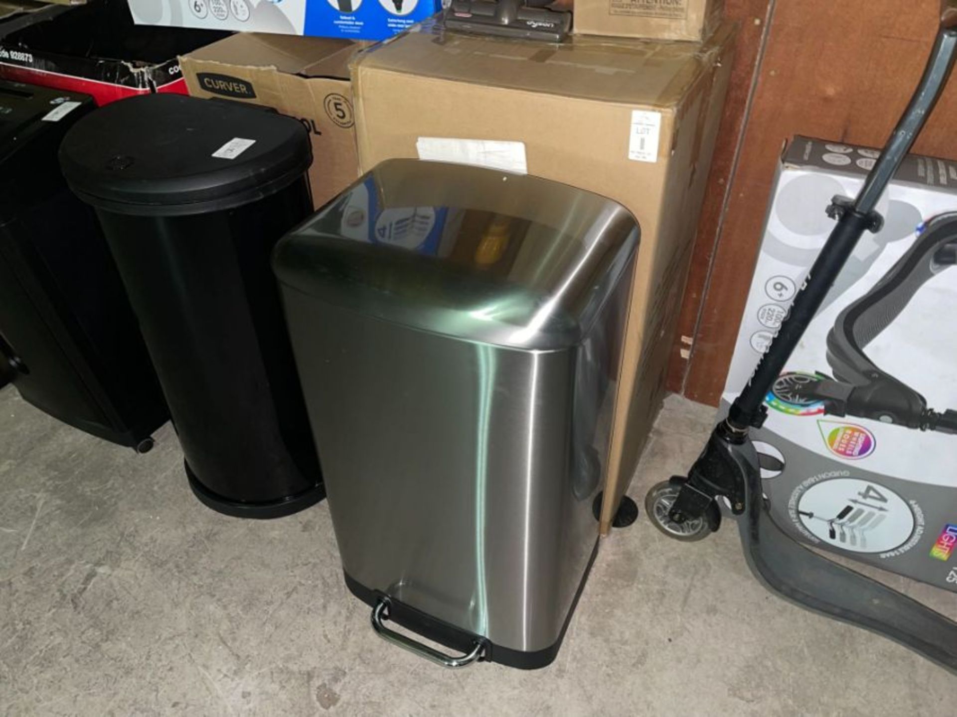 NICKEL SOFT CLOSE KITCHEN BIN W/ PEDAL