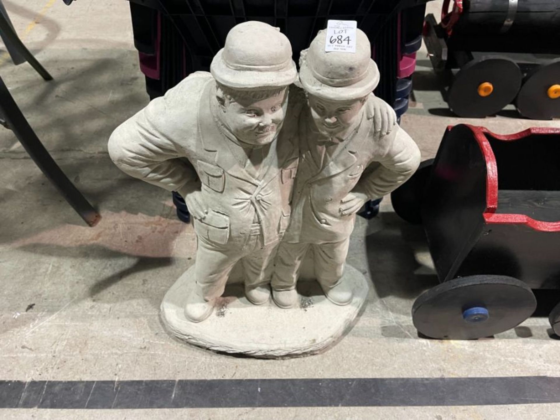 CONCRETE LAUREL & HARDY ORNAMENT