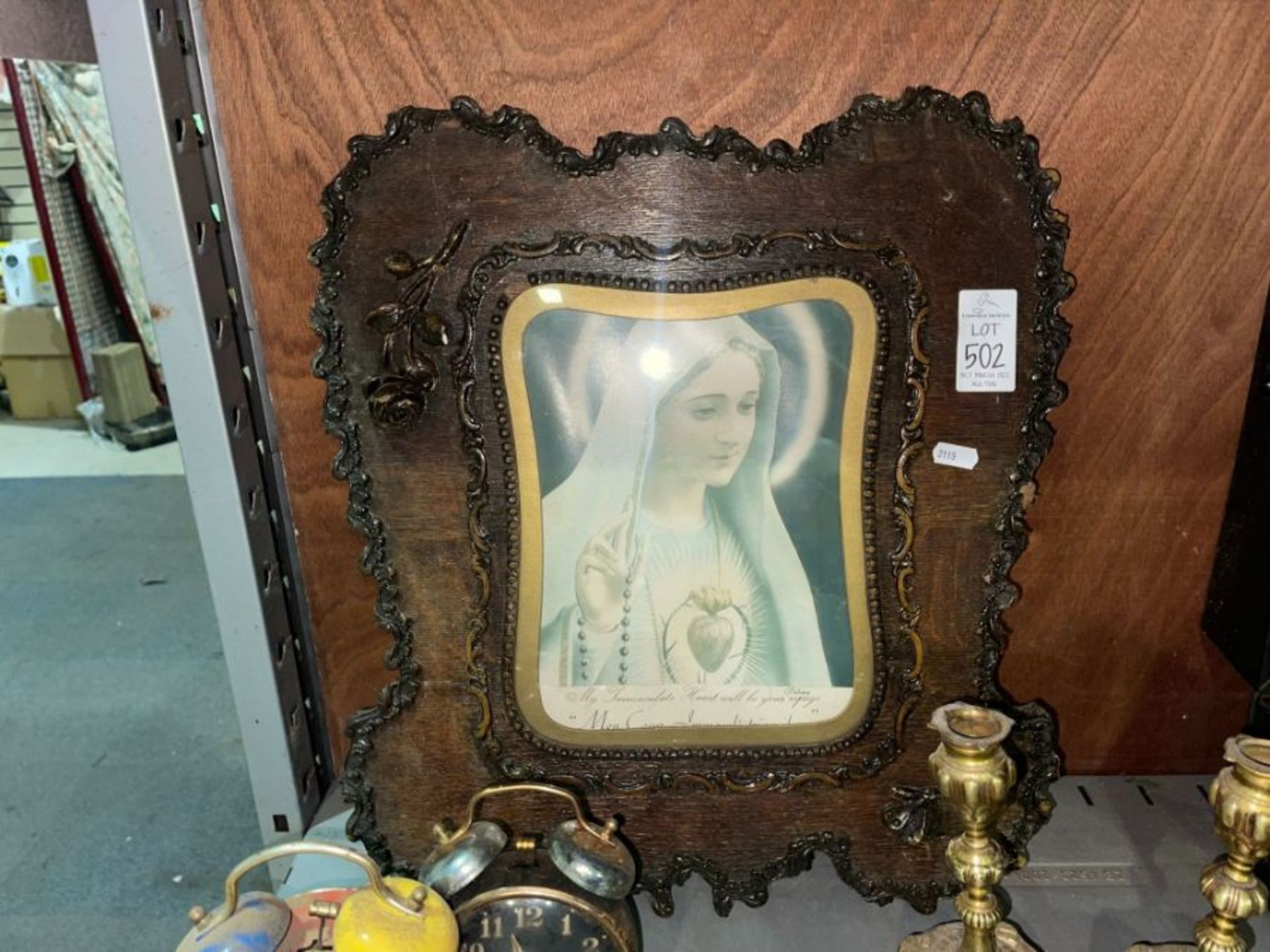 CARVED WOODEN FRAMED RELIGIOUS PICTURE