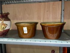 2X LARGE BROWN POTS