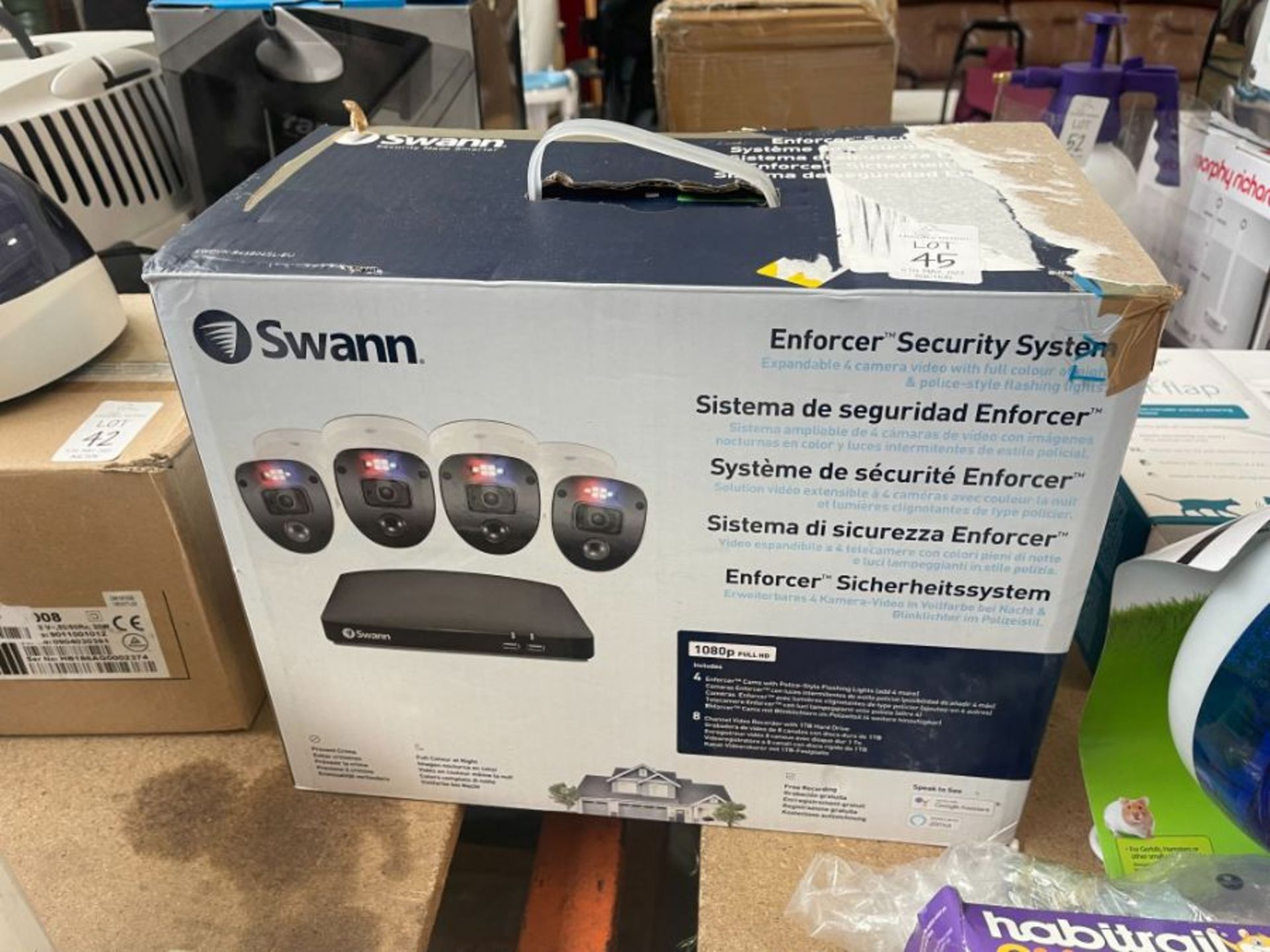 SWANN SECURITY SYSTEM (ASNEW IN BOX) DVR AND 4 CAMERA KIT