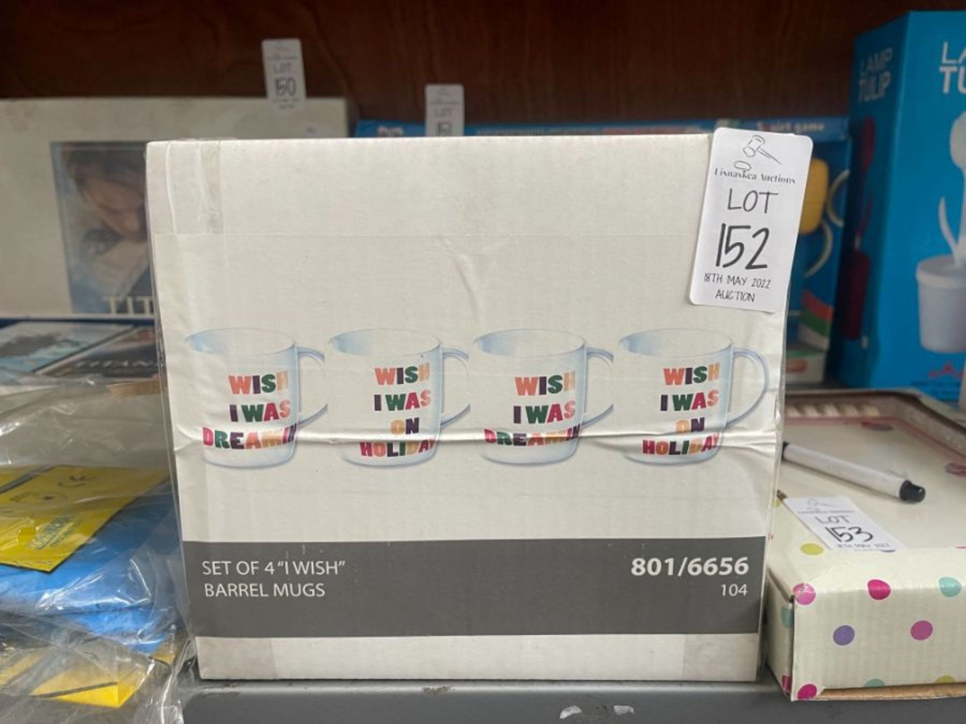 SET OF 4 "I WISH" BARRELL MUGS