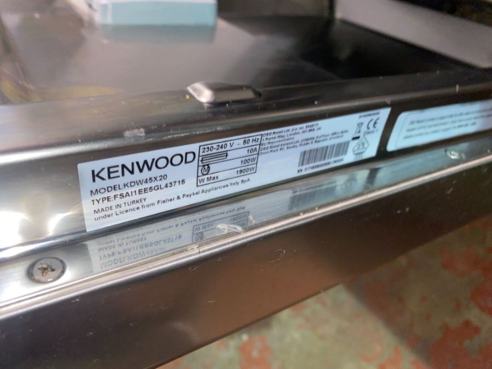 KENWOOD DISHWASHER - KDW60W20 (SAS) (WHITE) - Image 4 of 4