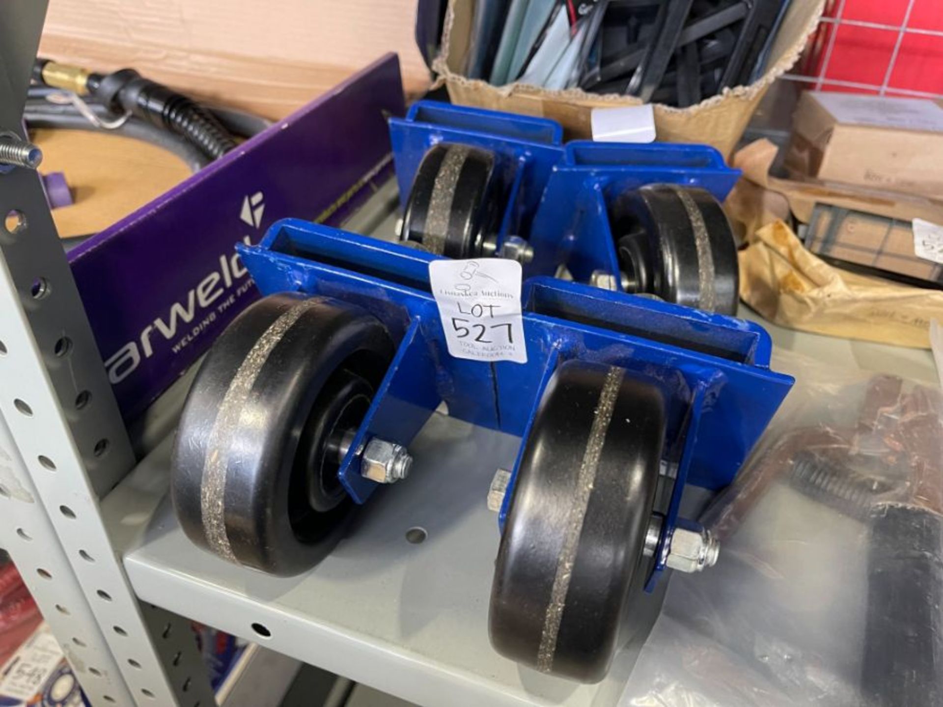 4X BLUE TROLLEY WHEELS