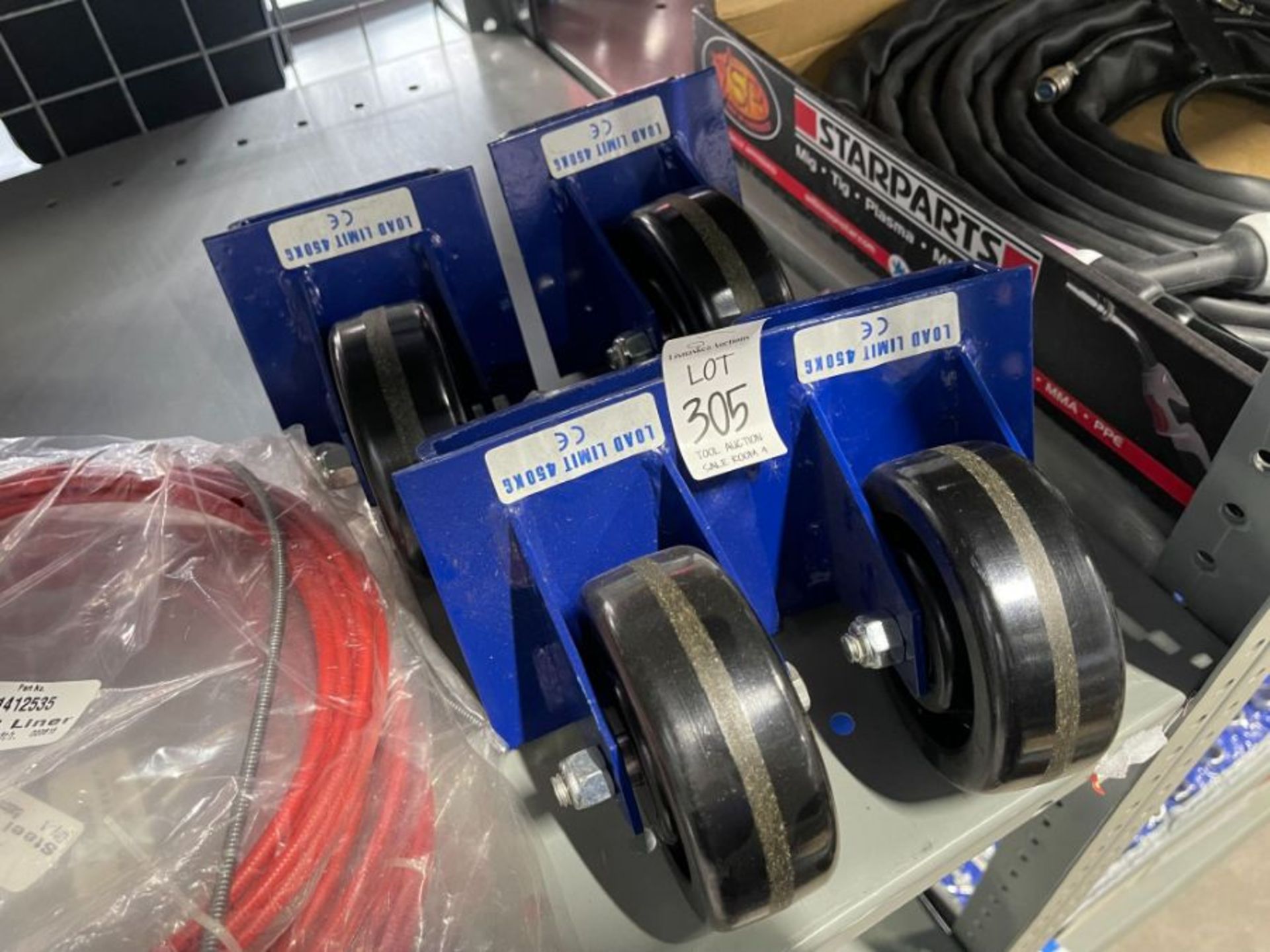 4X BLUE TROLLEY WHEELS