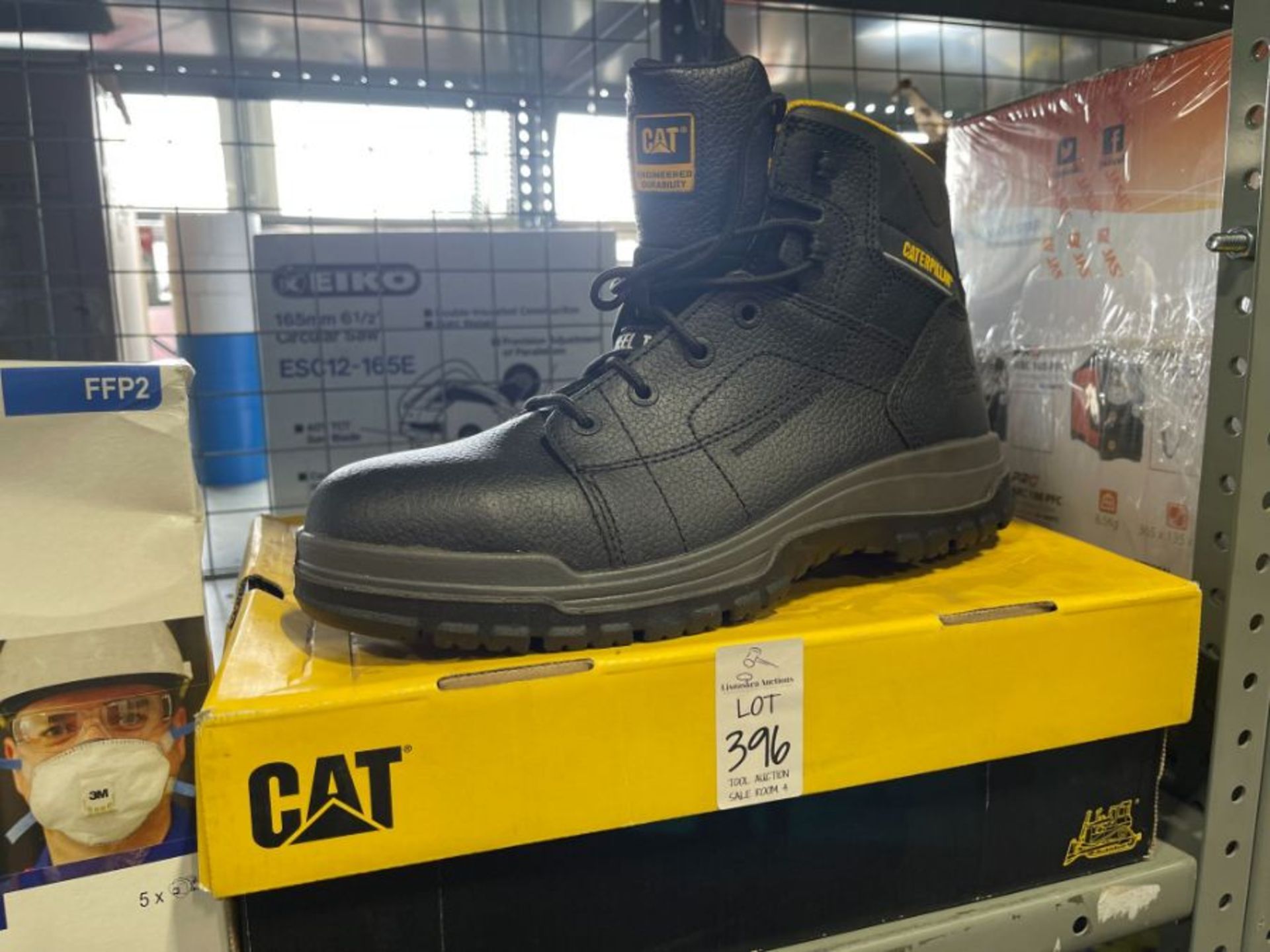 CATERPILLAR DIMEN HI SB STEEL TOE BLACK WORK BOOTS (SIZE 11)