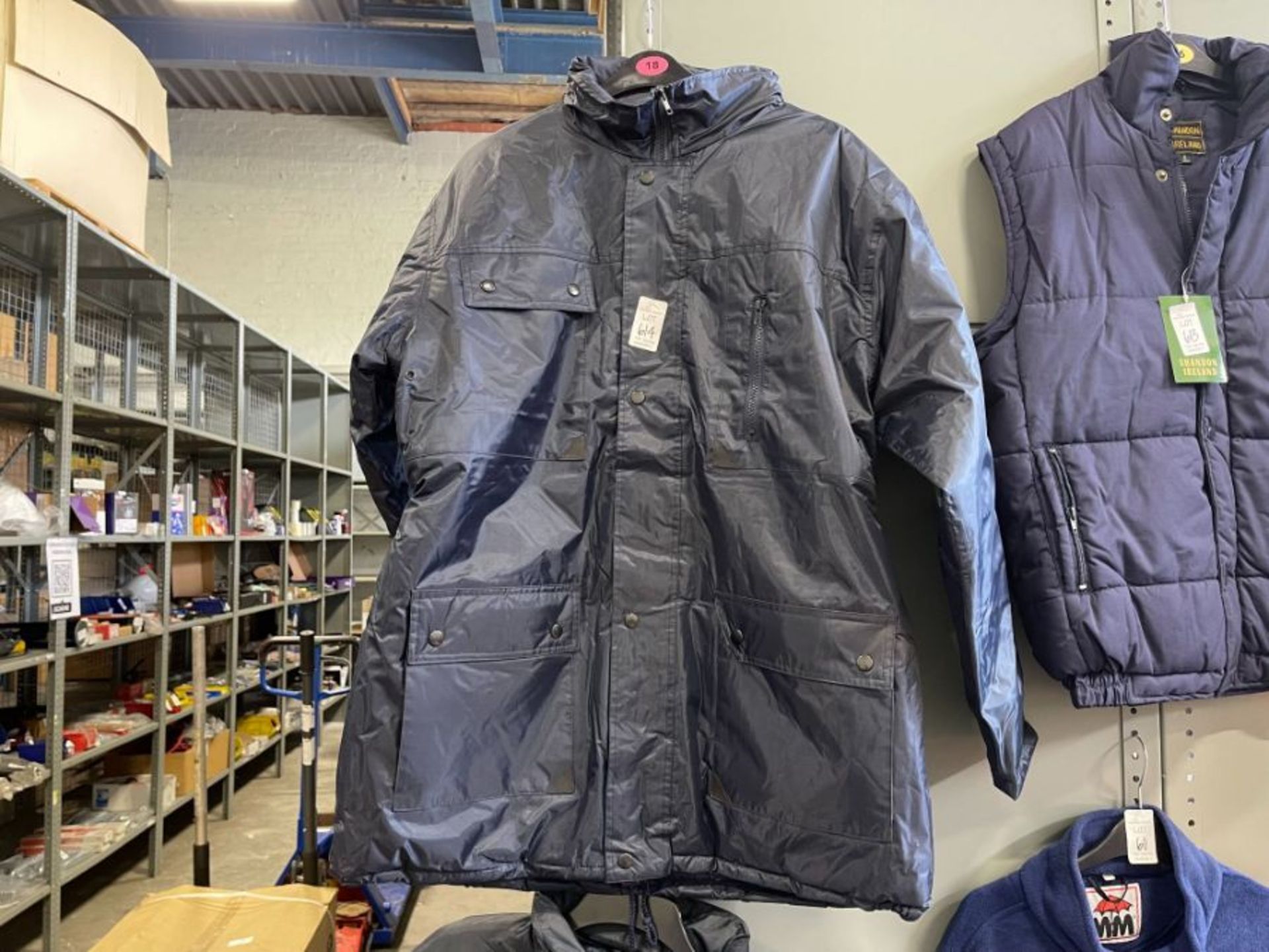 SWP NAVY PADDED WATERPROOF COAT (LARGE) (NEW)