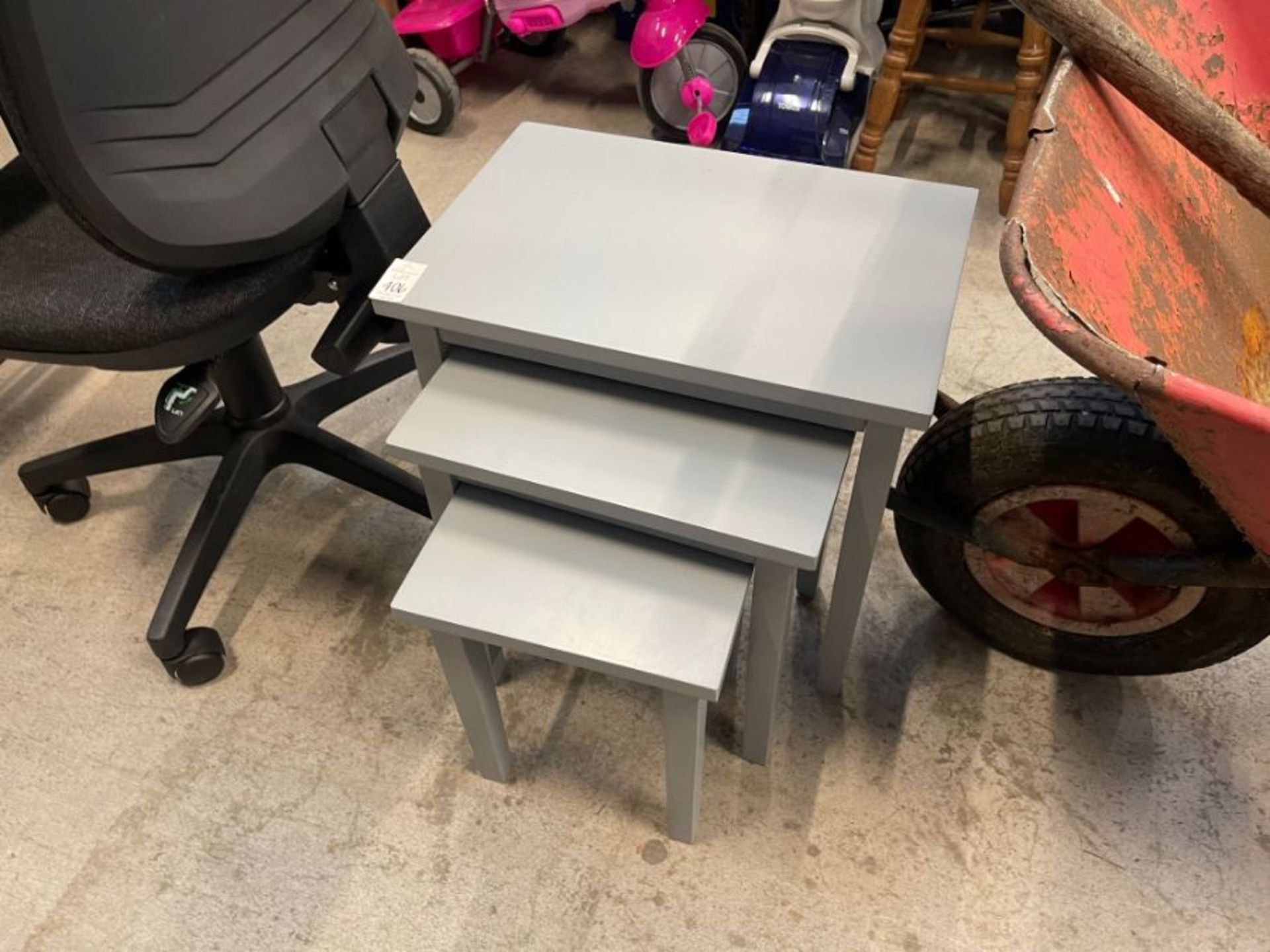 NEST OF 3X GREY TABLES