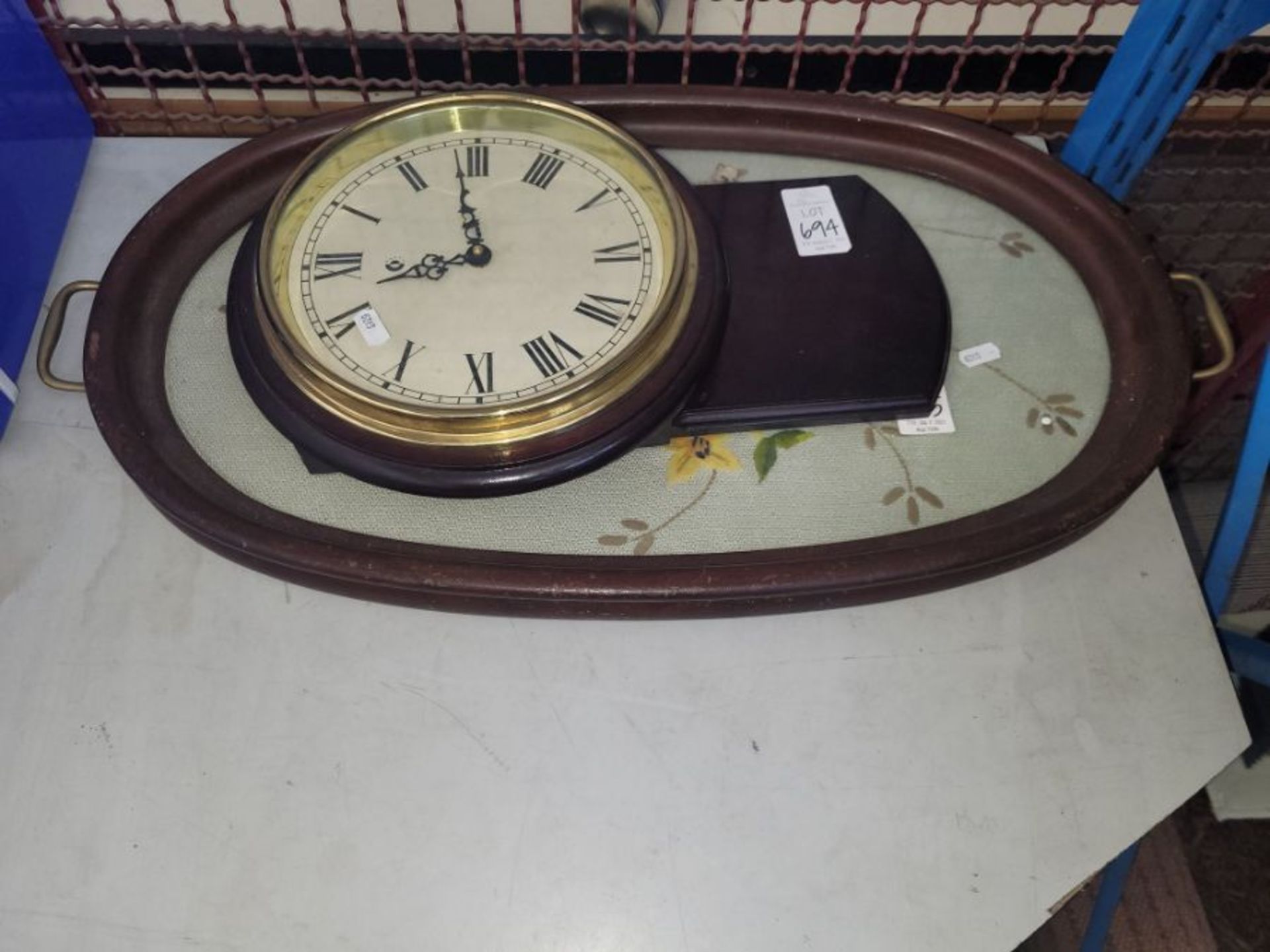 WALL CLOCK AND SERVING TRAY