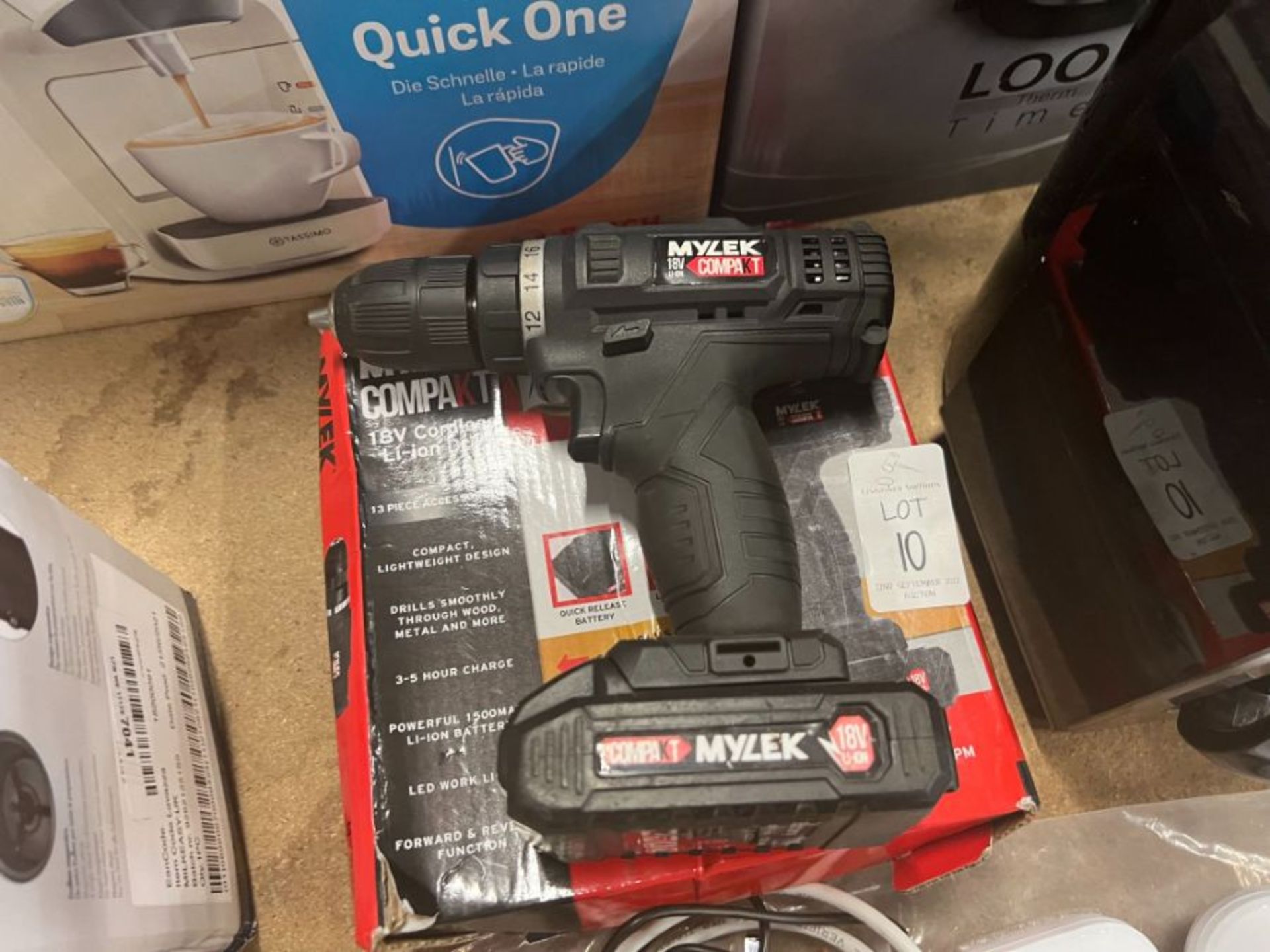 MYLEK 18V CORDLESS DRILL W/BATTERY (NO CHARGER)