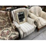 UPHOLSTERED RECLINING WING BACK ARMCHAIR