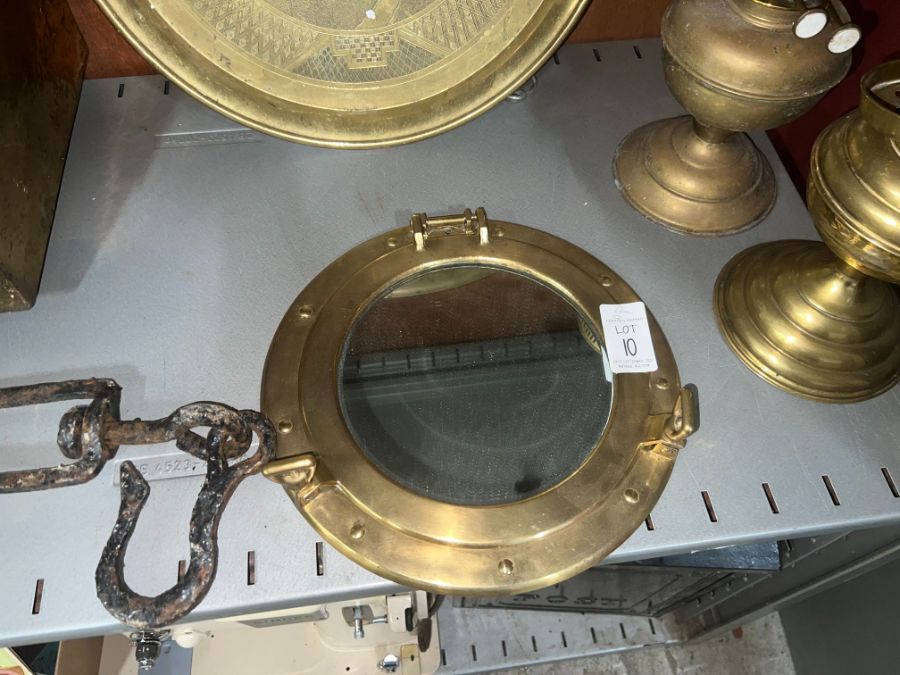 BRASS PORTHOLE MIRROR