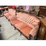 PAIR OF FRENCH 3-SEATER COUCHES