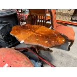 INLAID MAHOGANY COFFEE TABLE