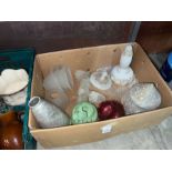 BOX OF ASSORTED VINTAGE LIGHT SHADES