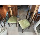 PAIR OF UPHOLSTERED DINING CHAIRS