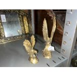PAIR OF BRASS EAGLE ORNAMENTS
