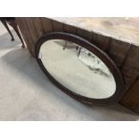 OVAL OAK FRAMED MIRROR