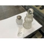 2X ASSORTED CUT GLASS PERFUME BOTTLES