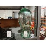 GLASS HUMAN HEAD ORNAMENT