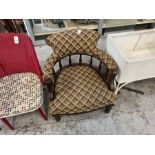 ANTIQUE UPHOLSTERED TUB CHAIR