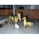 2X BRASS HORSES