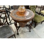 ROUND DECORATIVE MAHOGANY HALL TABLE