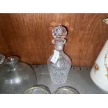 CUT GLASS DECANTER W/ STOPPER