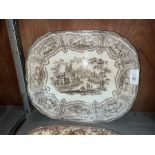 SYRIA R.C & CO. BROWN & WHITE PLATTER