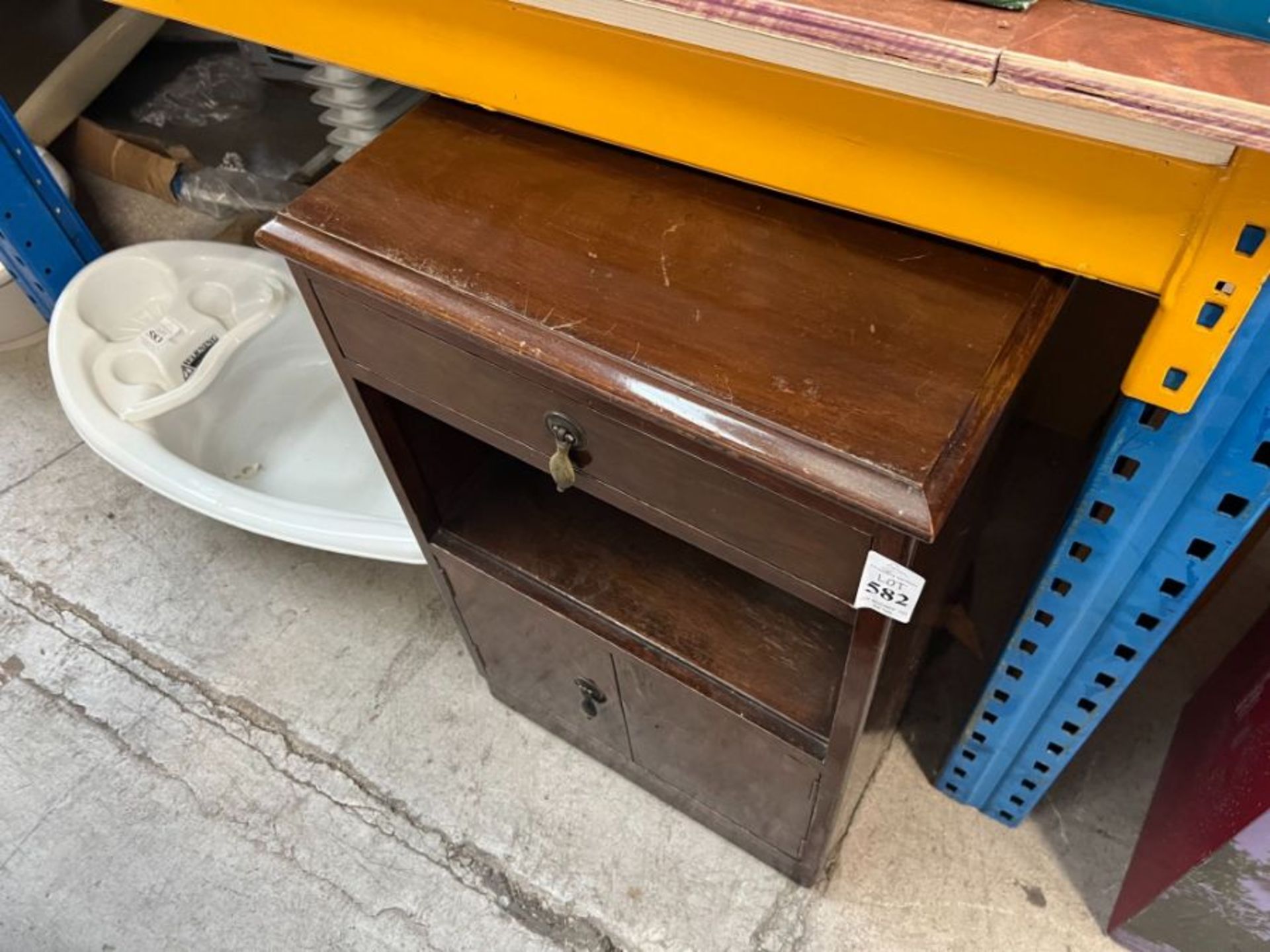 MAHOGANY BEDSIDE CABINET