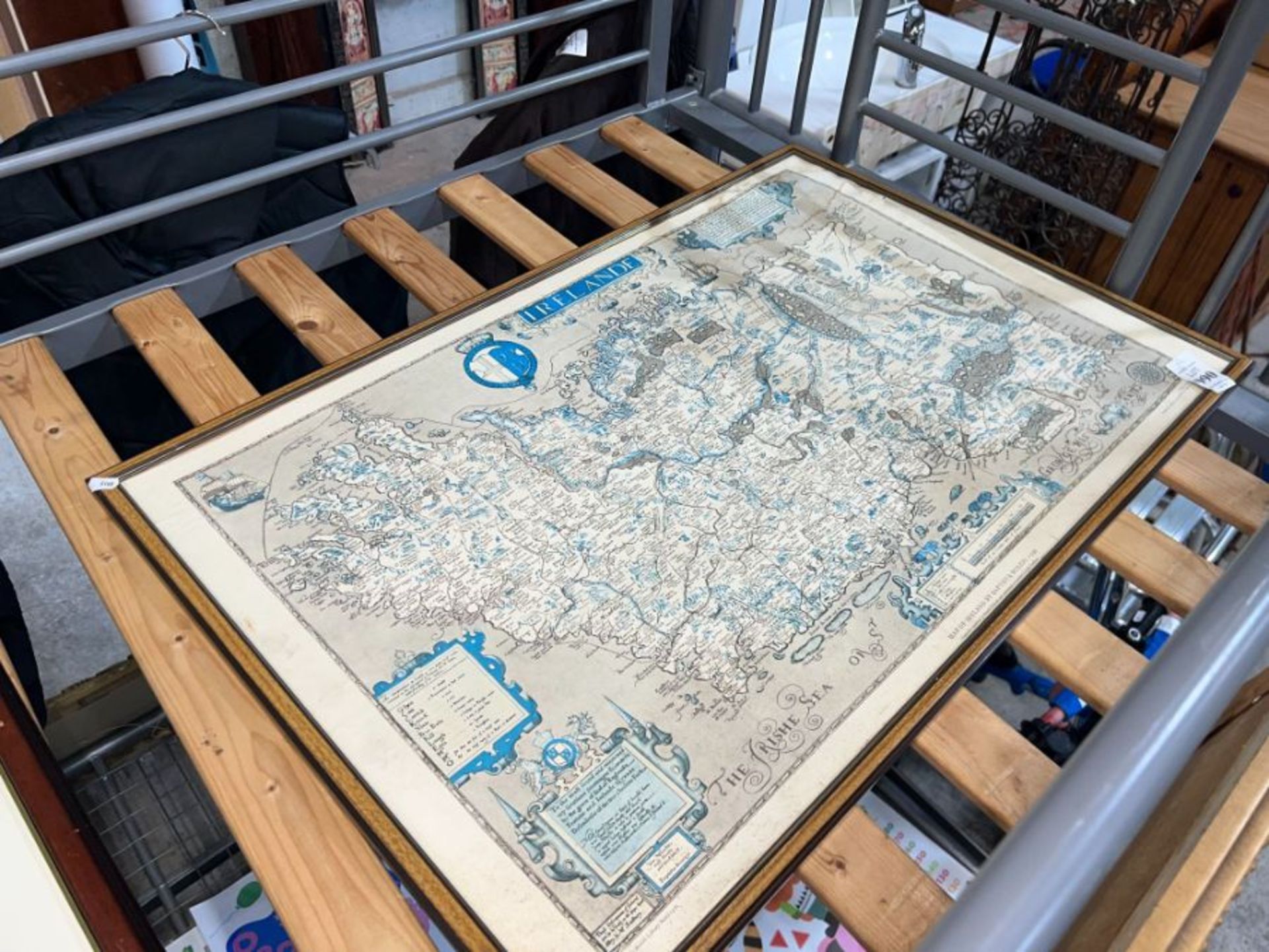 FRAMED PICTURE OF A MAP OF IRELAND