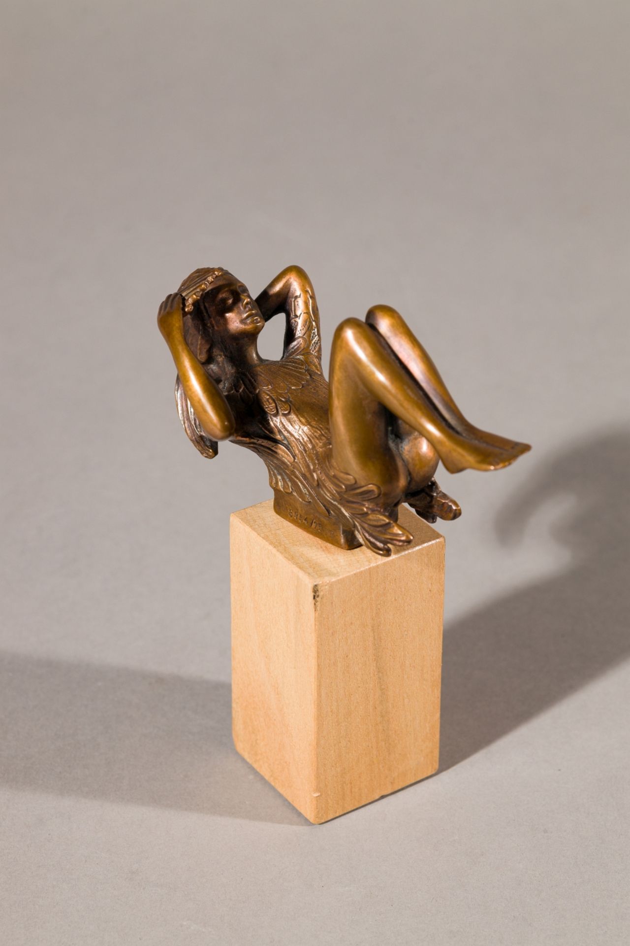 Fuchs, Ernst (1930 - 2015) Papageno Bronze Casting on Wooden Base Signed and numbered: 3954/7500 6,3