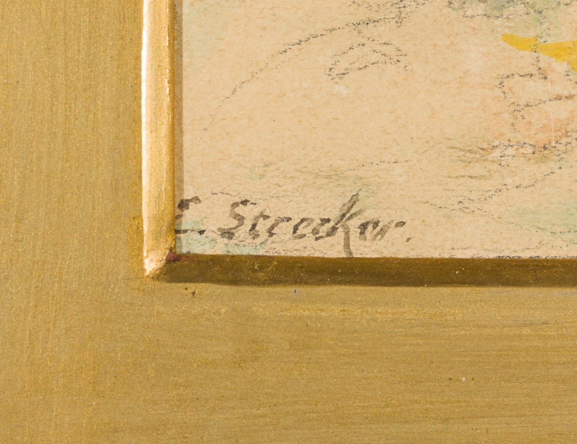 Strecker, Emil (1841 - 1925) Expectation Mixed Media on Paper Signed lower left, titled and - Image 3 of 5